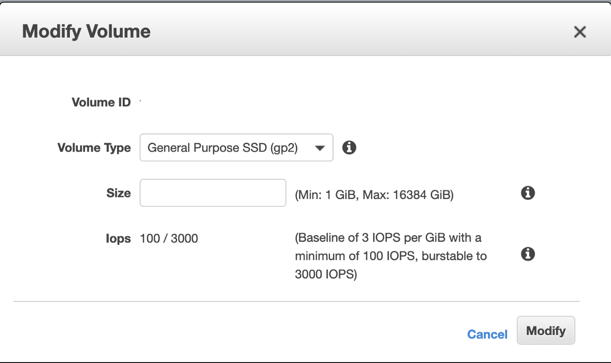Increase the size of EBS volume in your EC2 instance