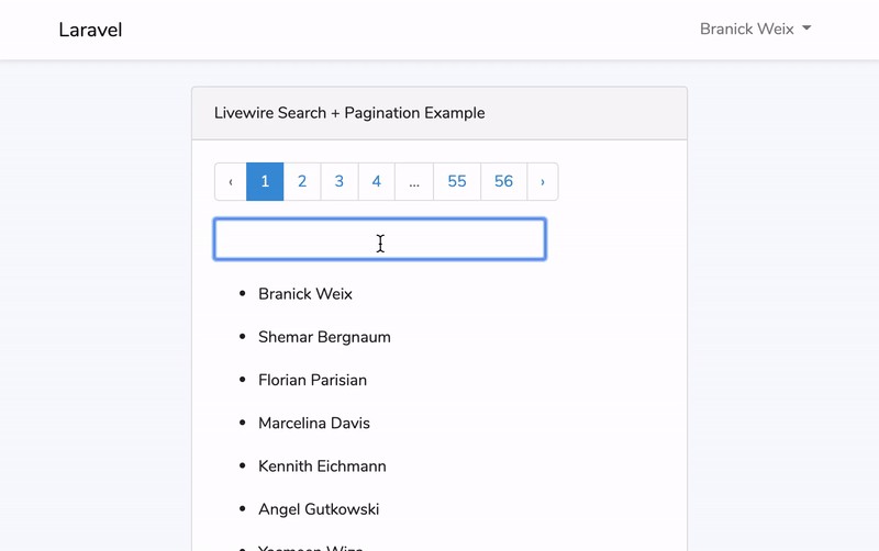 Search with Laravel Livewire