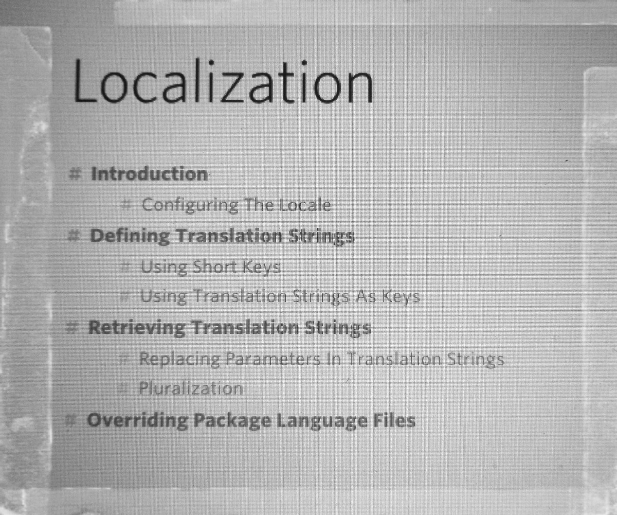 Translations in Laravel.
