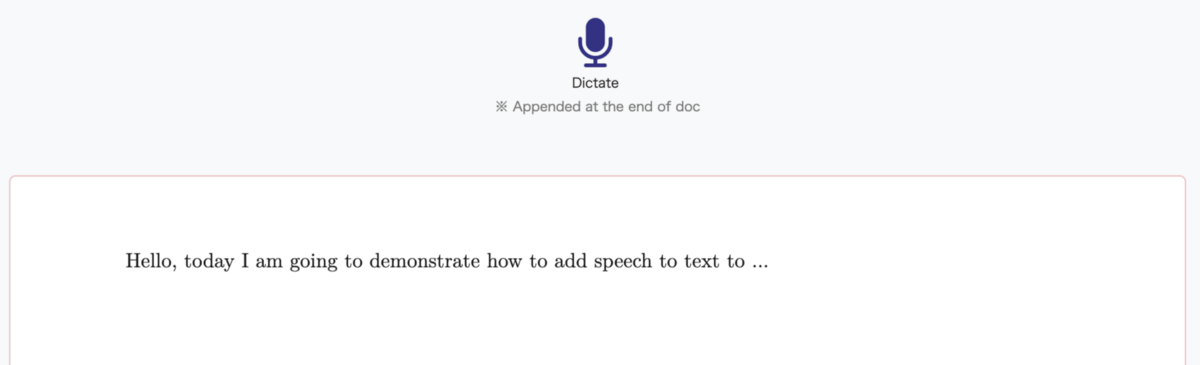 Add dictation, speech to text to Input, Textarea — SpeechRecognition API we