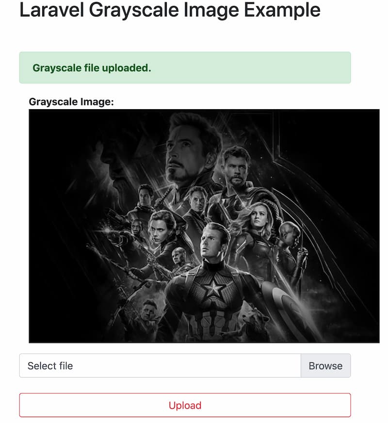 Laravel 10 Convert Original Image to Grayscale Image