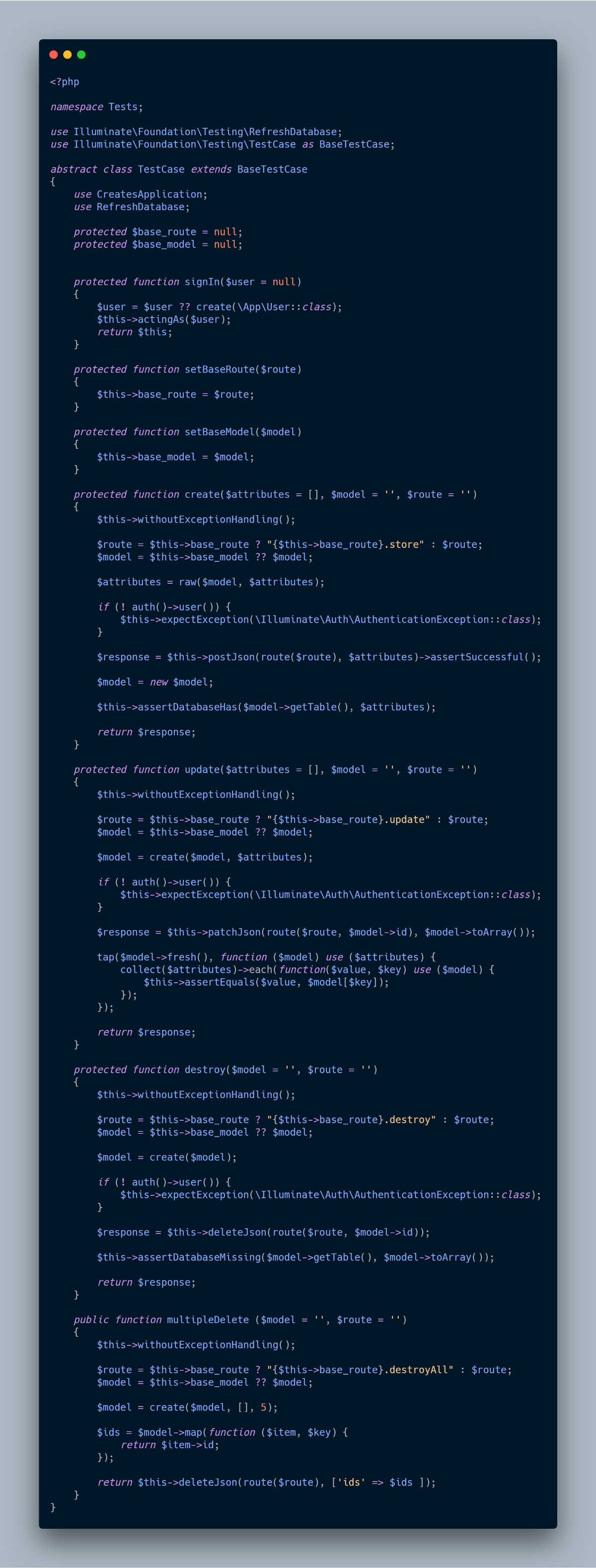 Laravel Common PHP Unit Testing CRUD made easy – juan miguel torres – Medium
