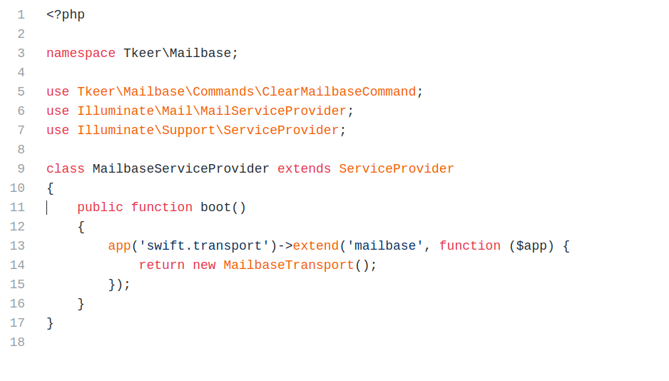 Write a mail driver in Laravel