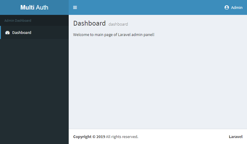 Laravel Multi Auth using different tables [part 2: Admin authentication]