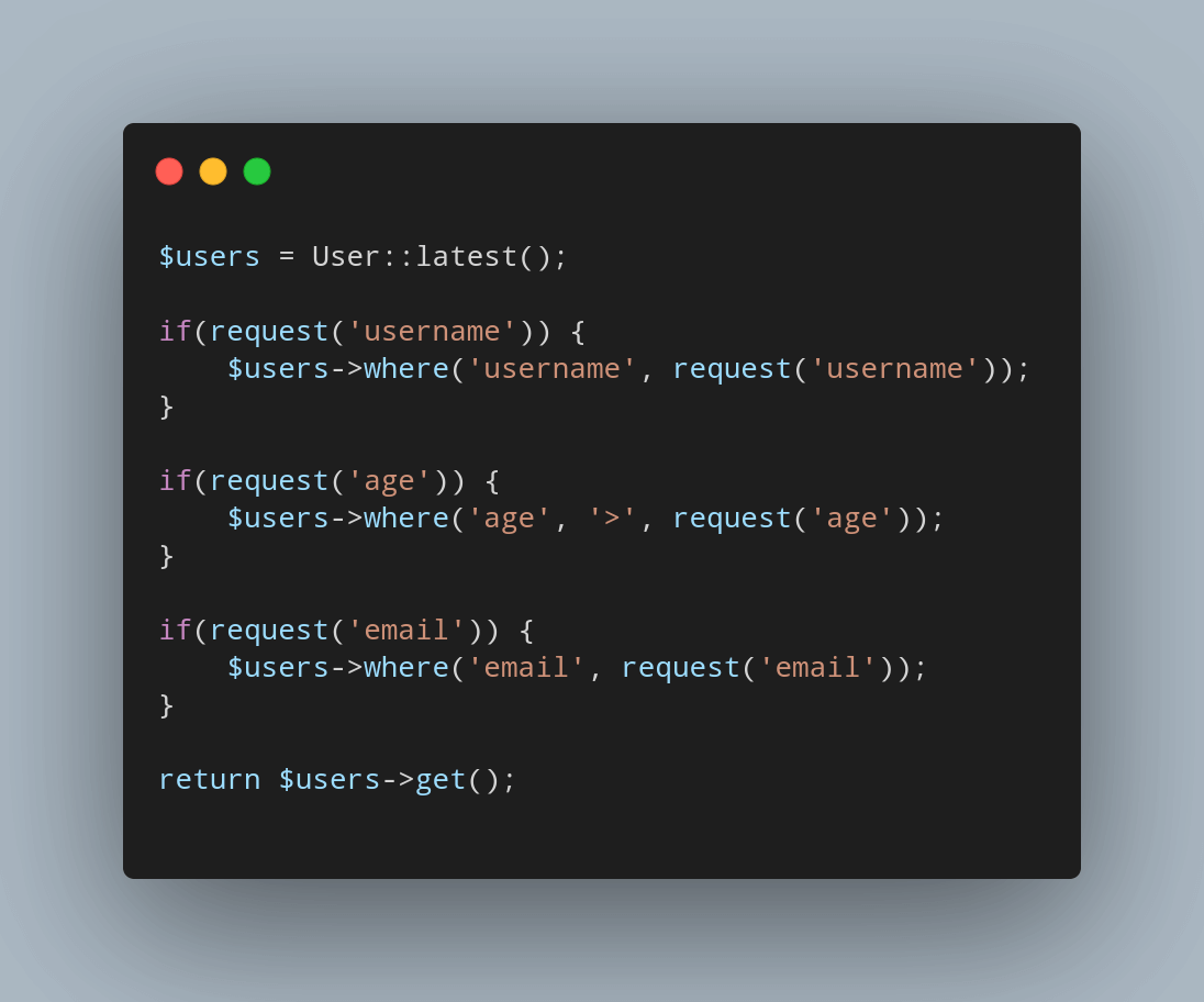 How To Filter Your Eloquent Queries Based on URL Query String in Laravel Li
