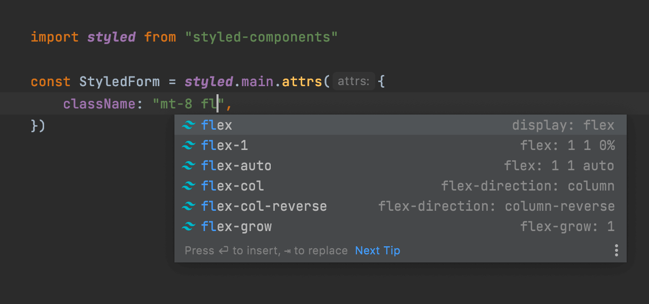 WebStorm 2021.2 Beta: Improvements for Tailwind CSS