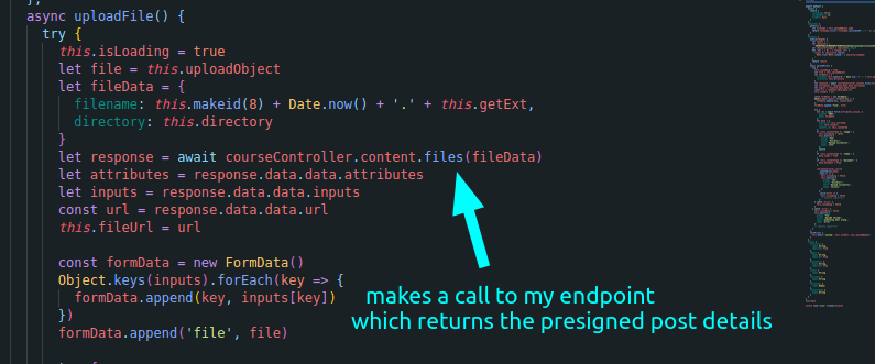 Upload files to Amazon S3 from the browser using pre-signed post (Laravel, 