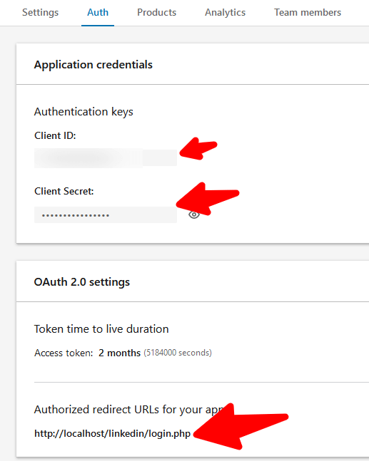 Login with LinkedIn using JavaScript and PHP