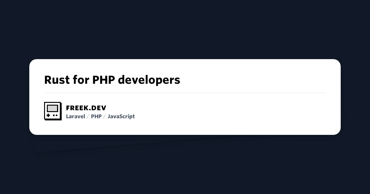 Rust for PHP developers