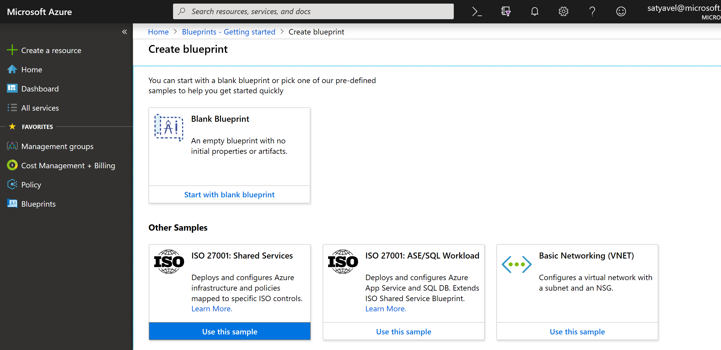 Simplifying your environment setup while meeting compliance needs with built-in Azure Blueprints