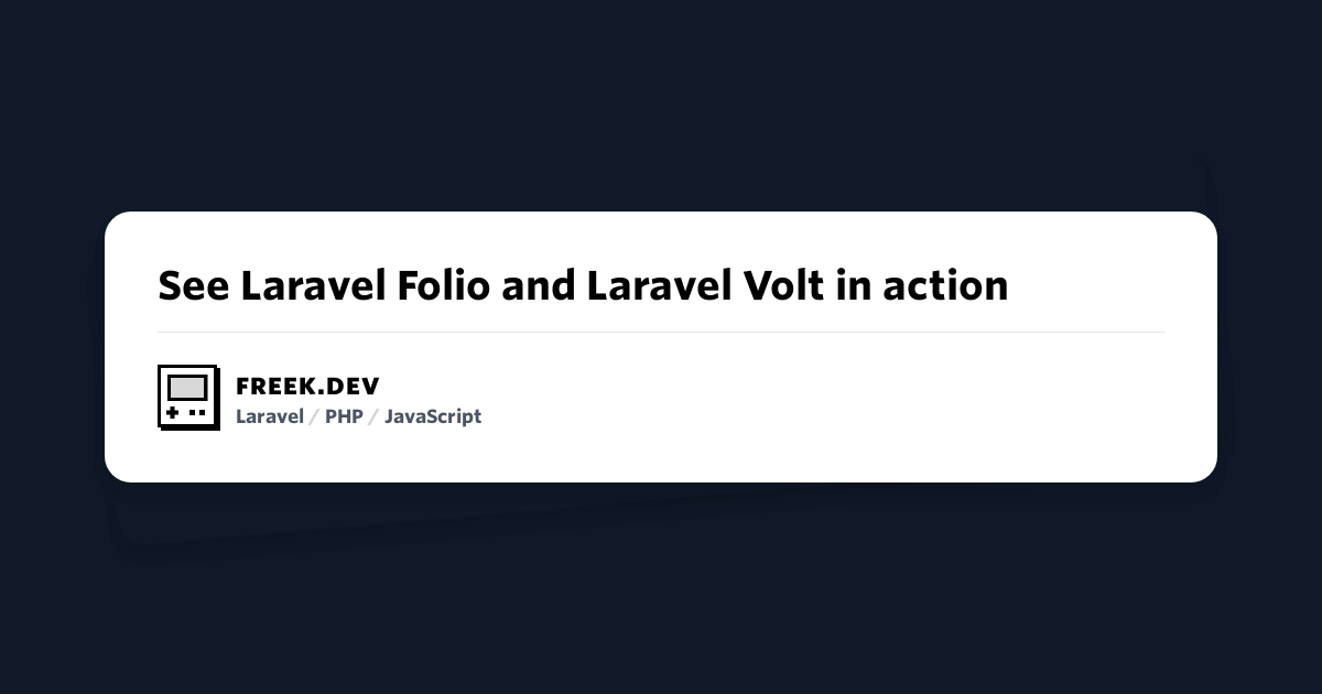 See Laravel Folio and Laravel Volt in action