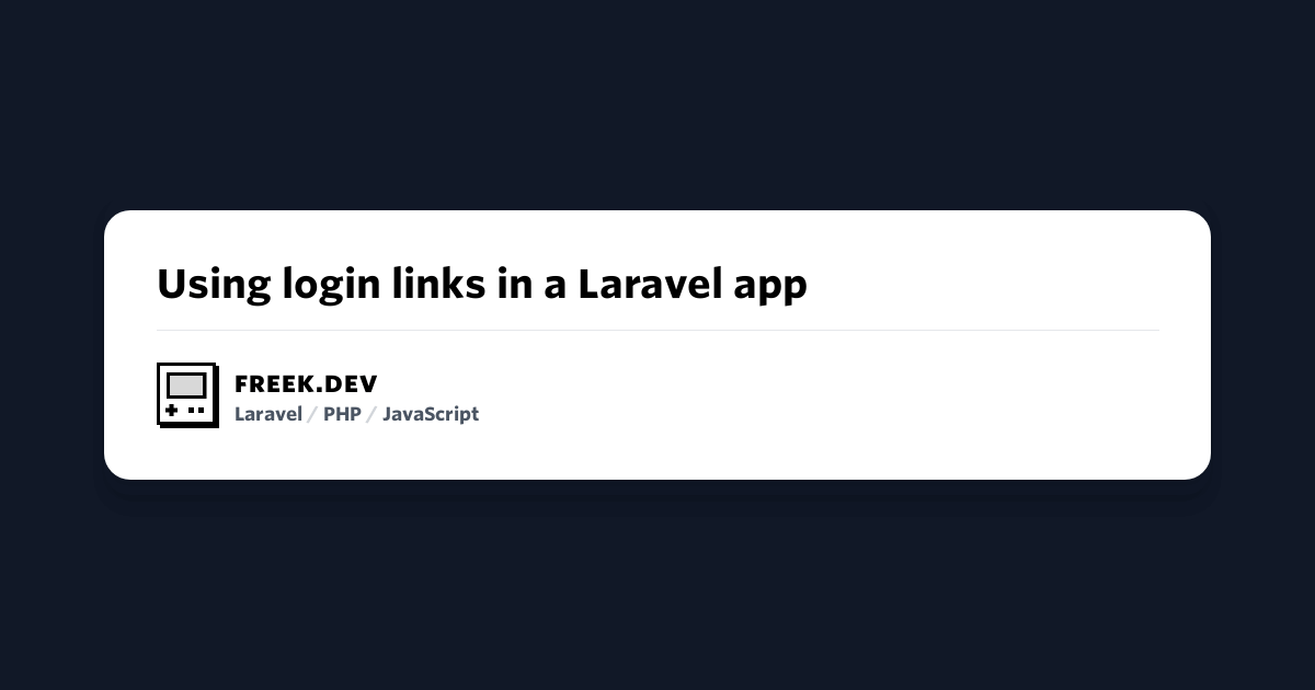 ★ Using login links in a Laravel app