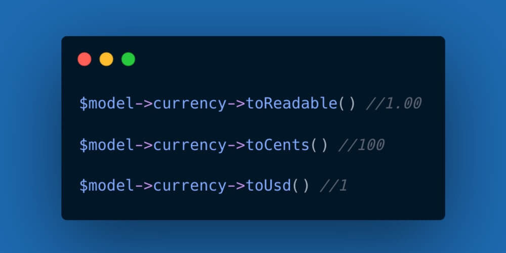 Dealing with currency in Laravel