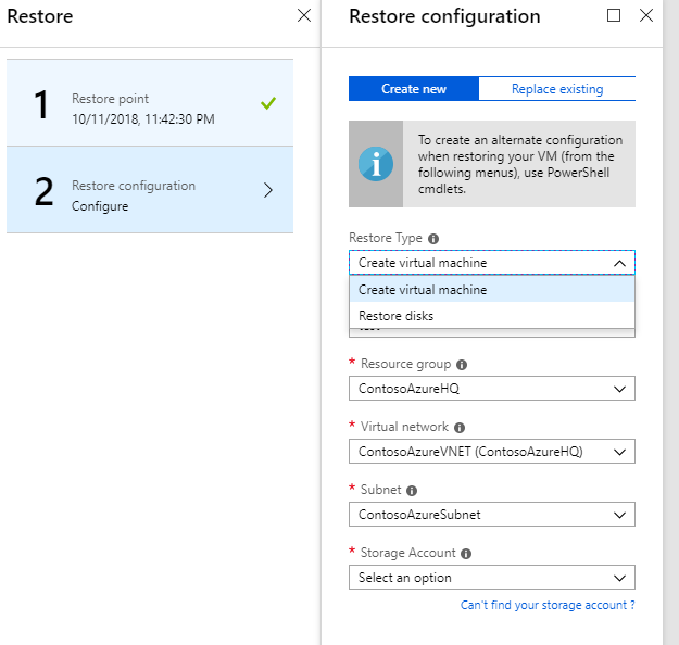 Simplified restore experience for Azure Virtual Machines