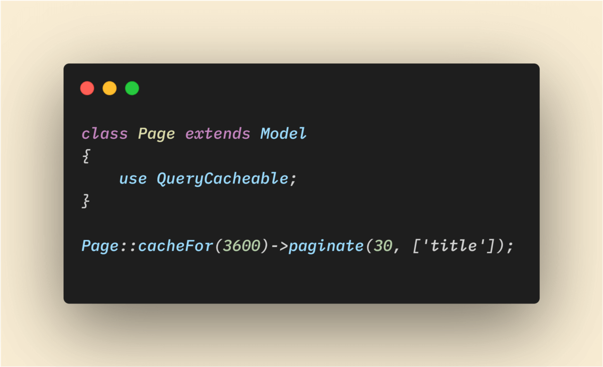 Cache Eloquent queries in Laravel 6