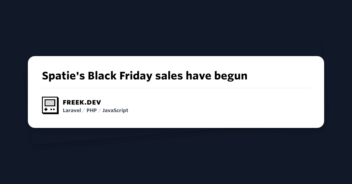 ★ Spatie's Black Friday sales have begun