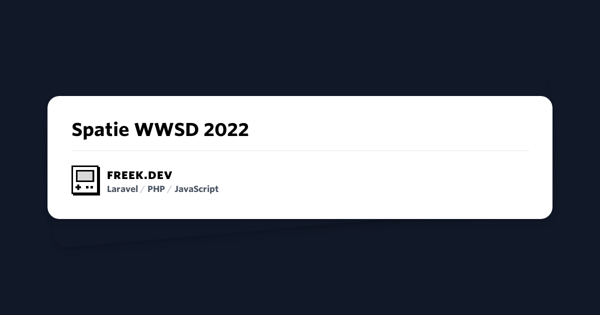 ★ Spatie WWSD 2022