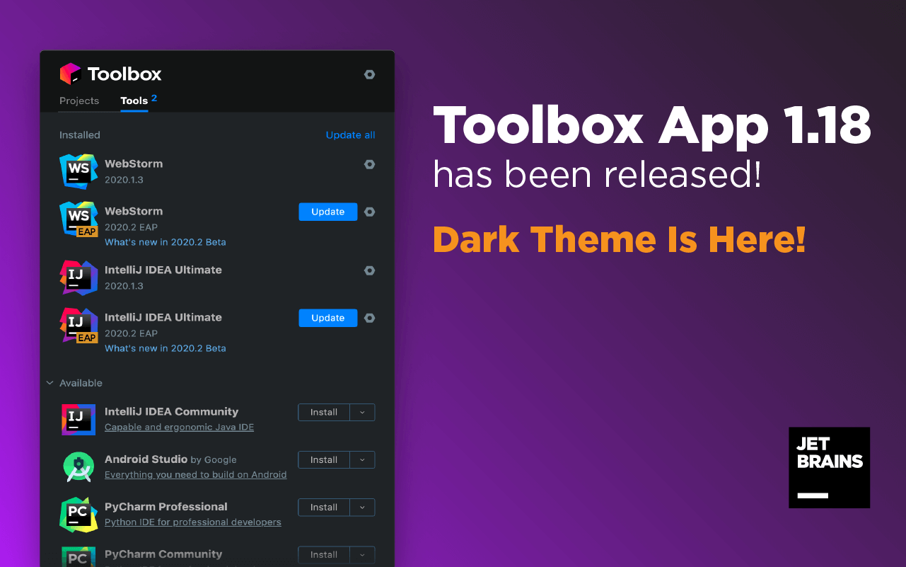Dark Theme Is Now Available in Toolbox App 1.18.