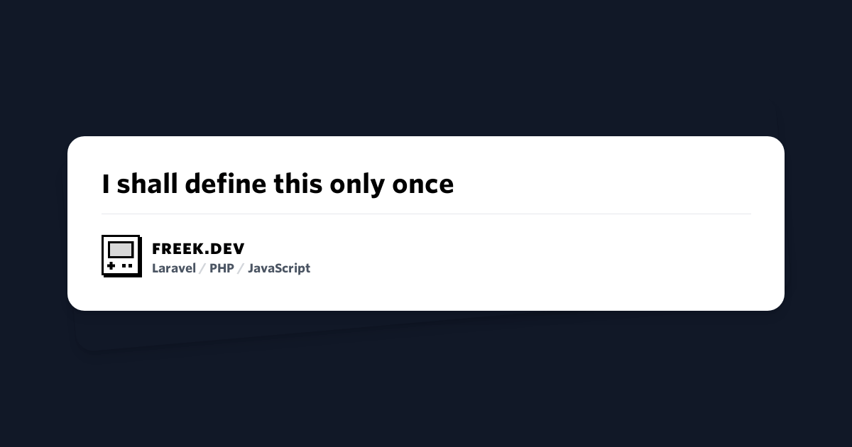 ★ I shall define this only once